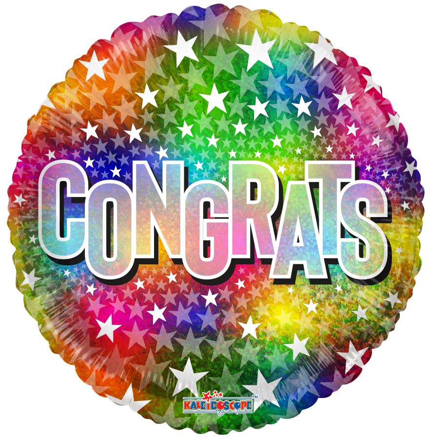 Colorful congrats with stars