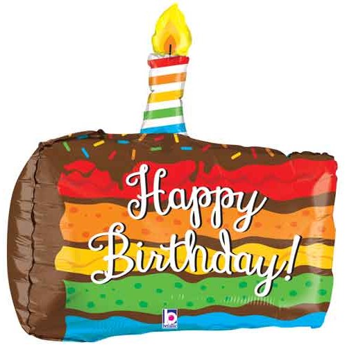 Happy Birthday Cake Mylar Balloon