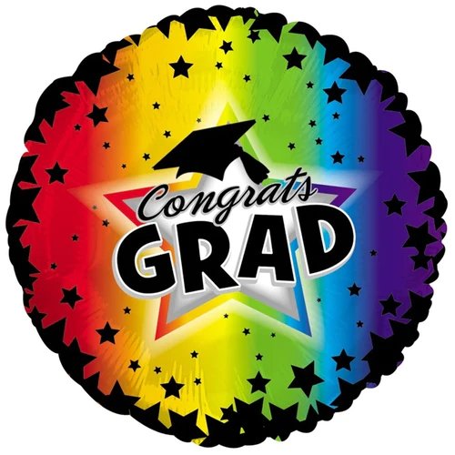 Rainbow Congrats Grad Mylar Balloon