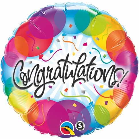 Congratulations  coloful balloons around edge