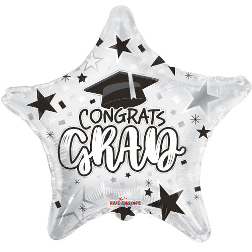 White Congrats Grad Star Balloon