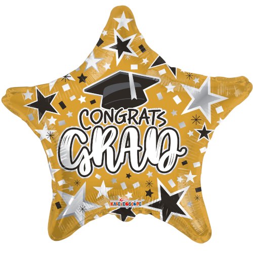 Yellow Congrats Grad Star Balloon