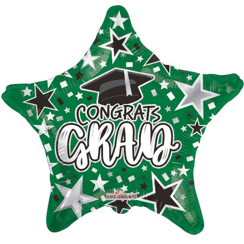 Green Congrats Grad Star Balloon