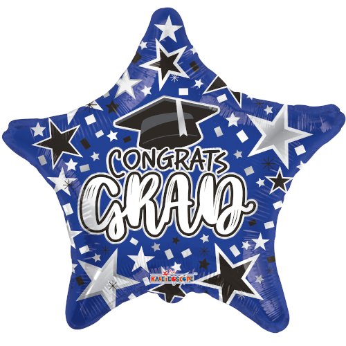 Blue Congrats Grad Star Balloon