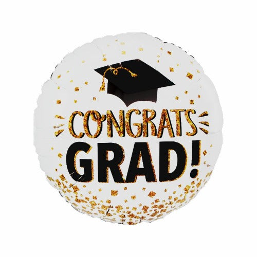 Gold Glitter Grad Balloon – Balloons Design and Delivery