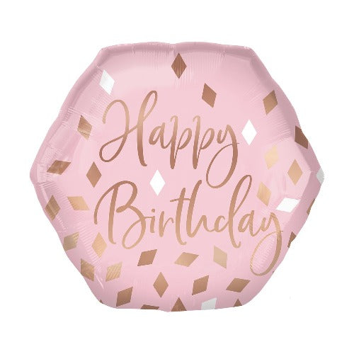 Blush Pink Happy Birthday Large Mylar