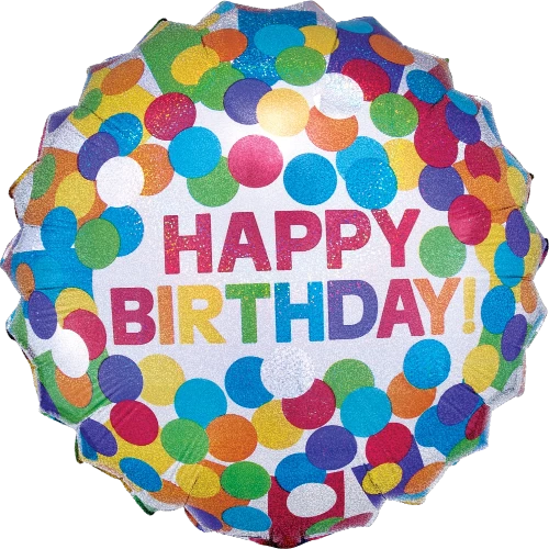 Large Colorful Dots Happy Birthday Balloon