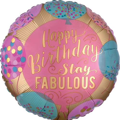 Gold Fabulous Happy Birthday Balloon