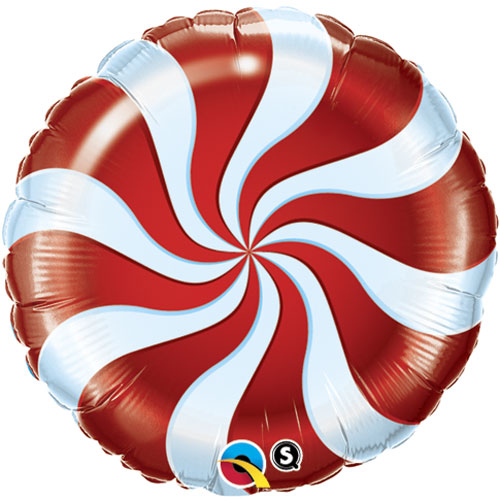 Peppermint Balloon Red White