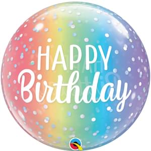 Pastel Ombre Happy Birthday Bubble Balloon