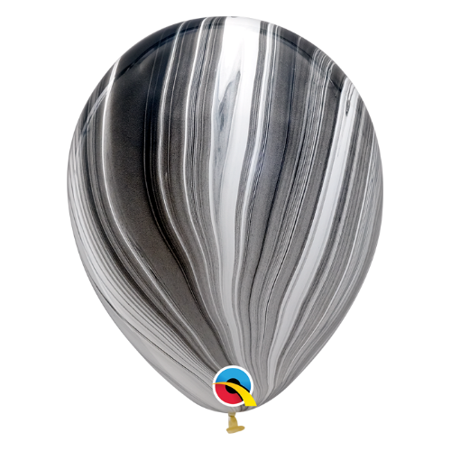 Black White Agate Latex Balloon