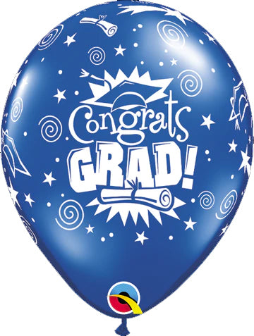 Blue Congrats Grad Latex Balloon