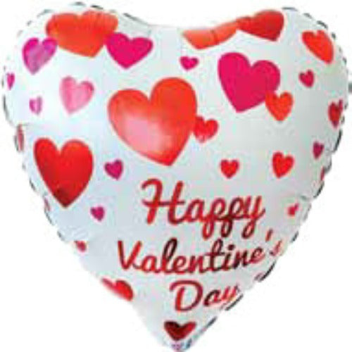 Red White Heart Valentines Balloon