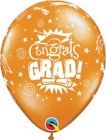 Orange Congrats Grad Latex Balloon