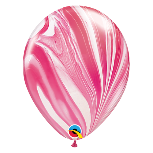 Red White Agate Latex Balloon